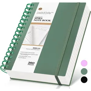 360 Pages College Ruled Spiral Notebook Journal, Lined Thick Journals for Women Men, A5 Thick Spiral Journal for Writing, 100GSM Paper, Spiral Notebooks for Work School 5.5"x8.5" Green
