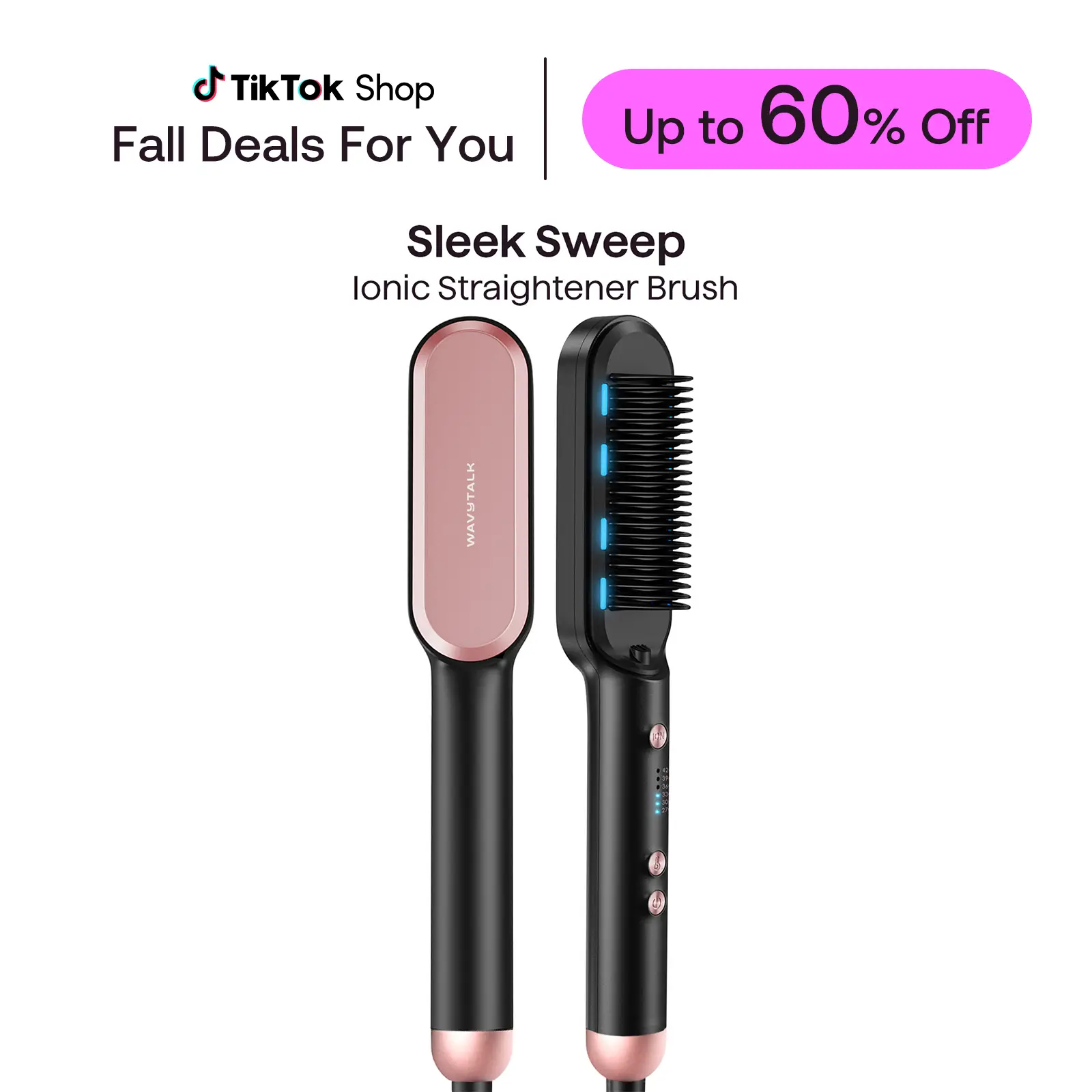 Wavytalk Sleek Sweep Ionic Hair Straightener Brush