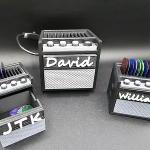 Customizable Guitar Amp Pick Holder with Storage and Bluetooth Speaker Version - Perfect for Music Lovers