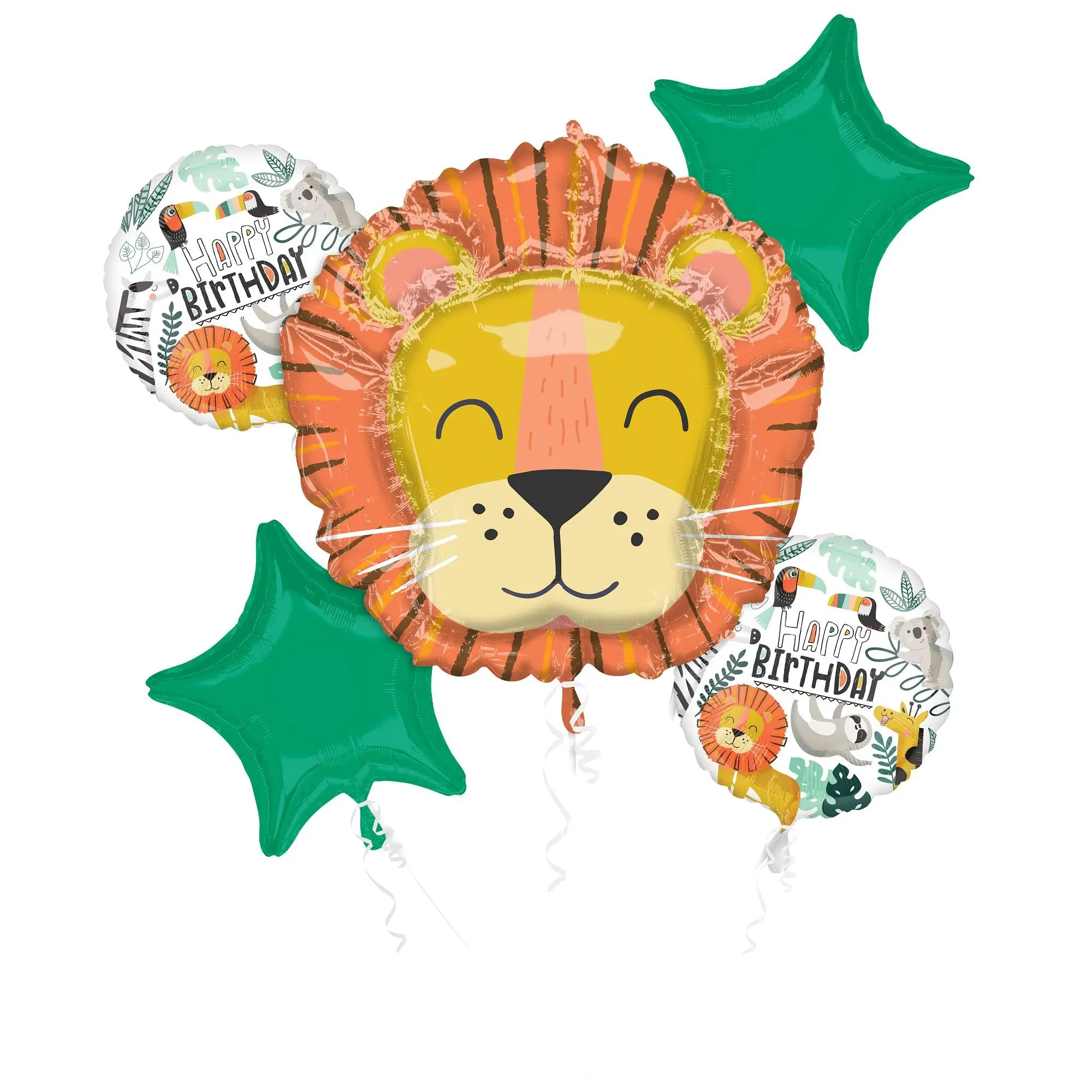 "Get Wild Birthday Foil Balloon Bouquet - 5 Piece Set" "Get Wild Birthday Foil Balloon Bouquet - 5 Piece Set"