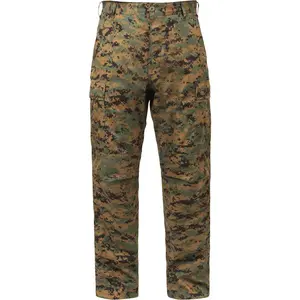 Woodland Digital Camouflage - Tactical BDU Pants Cargo Fatigues - Poly/Cotton Twill - Button Fly