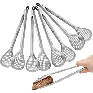 4 Pack 12 Inch Stainless Steel BBQ Tongs, Heat Resistant 600?F Locking Kitchen & Grill Cooking Tongs, Long Barbecue Frying Tong Multi-Purpose Buffet  Tong for Flipping, Grilling, Serving