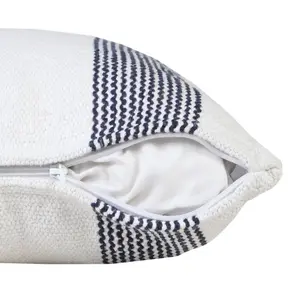 360 Stand 2-Piece Square Throw Pillow Set, 4x20x20 in, 100% Cotton Geometric Print Cover with Zip Closure, Coastal Vibe, Square Shape, Indoor Use