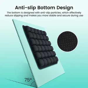 [3D Air Cushion Chair] 1pc 3D Air Cushion Chair Pad With One-Touch Inflation/Deflation - Adjustable Firm/Soft PU Foam-Like PU Polyurethane Seat Cushion For Office, Car, Wheelchair - Pressure Relief Back Support, Portable Air For Prolonged Sitting (Grey