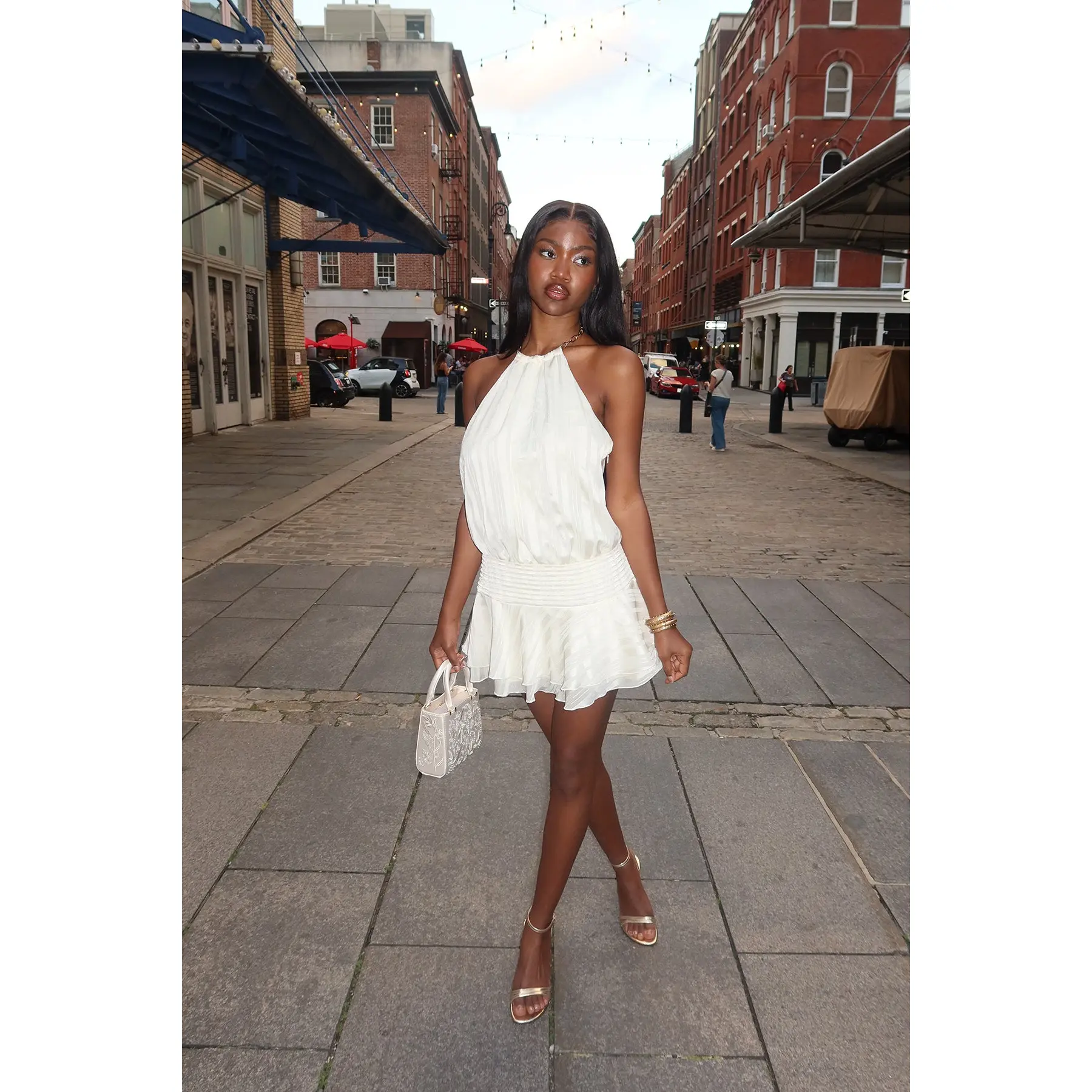oh polly gold dress mini drop a glint - TikTok Shop