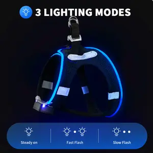 Service Dog Harness with Reflective Vest Adjustable Soft Oxford Pet Harness with 5 Removable Patches Breathable Mesh Lining Easy Control for Small & Medium Dogs Geometric Design Cartoon Style