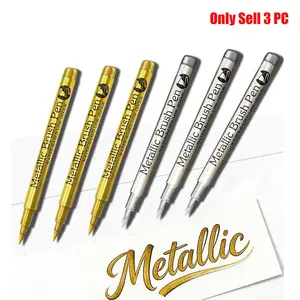 3 Count Metallic Paint Pens, Long-Lasting Gold Silver Craft Markers for Art, Handcrafts, Rock Painting, DIY Photo Albums & Metal Surfaces