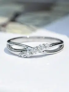 1 PC Romantic Round CZ Cubic Zirconia Ring Fashion Promise Ring Wedding Promise Rings For Women For Wedding Engagement Party Jewelry Valentine's Day Gift