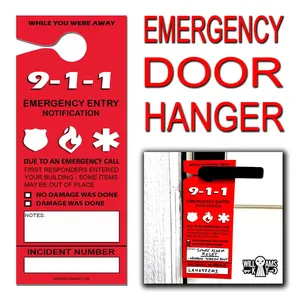 EMERGENCY DOOR HANGER