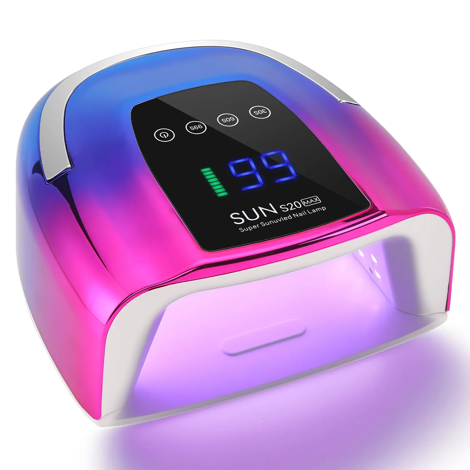 Rechargeable UV LED Nail Lamp, 48 LED Beads, 3 Timer Settings, Smart Infrared Sensor, Large HD LCD Display, Detachable Reflective Base, 12H Working Time, Fast Curing Gel Nail Dryer for Salon & Home Manicure & Pedicure, Power Bank Function, Lightweight, Na