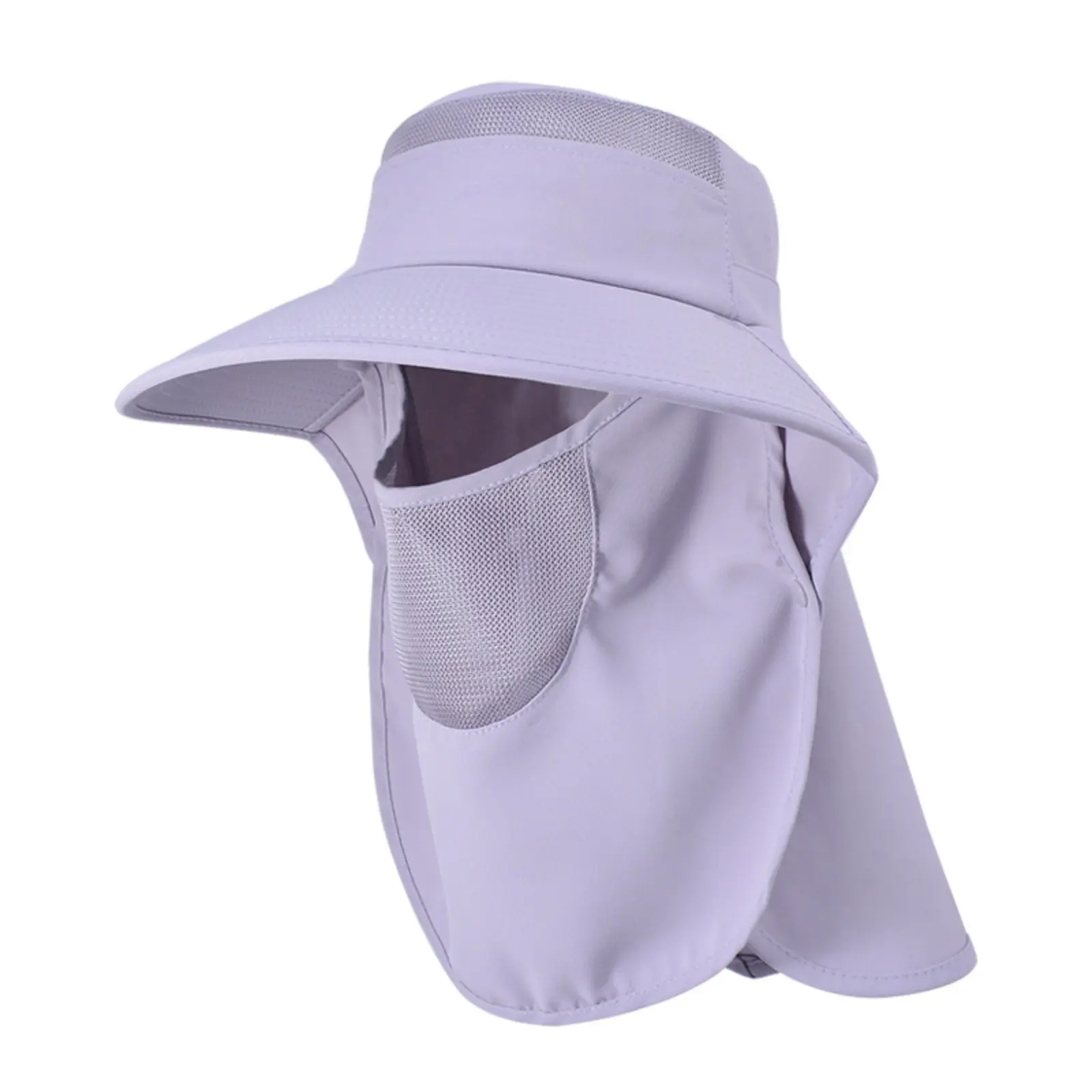Women's Spring Summer Fashion Korean Sunscreen Hat, Large Brim Face Covering Shawl Bucket Hat with Ponytail Hole Outdoor Sunshade Hat