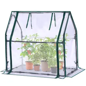 Mini Greenhouse for Indoor Outdoor: Tabletop Portable Green House with Waterproof Pad for Small Plants Nursery Germination, 36"x18"x33" Heavy-Duty Cover Tent Humidity Dome Seedling Accessory