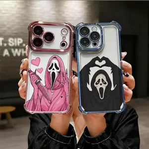 Funny Ghost Interesting Image  Phone Case Skin friendly feel brand new high lens protection anti slip shockproof wear resistant and dirt resistant For iPhone 17 AIR 17 PRO 16 PRO 15 PRO MAX  14 PLUS 13 PRO 12 11 PRO MAX face Aesthetic Cover Protective tpu