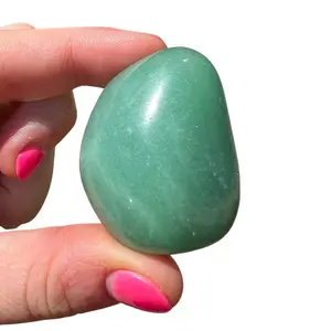 New Moon Beginnings Green Aventurine Stone Pebbles - Green Color with Smooth Surface, Natural Finish