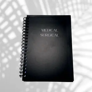 Black Medical Surgical Nursing School Journal Notebook with 200 Pages of Fill-in Templates B5 Sizing