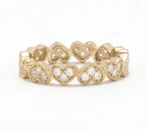 Diamonique Heart Eternity Ring, Sterling Silver