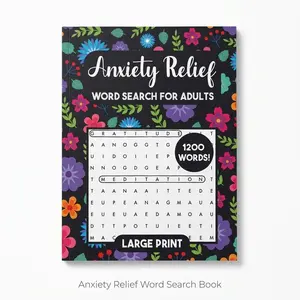 Stress Relief Word Search – Large Print, 100 Puzzles with Positive Words & Inspirational Quotes Anxiety Relief for Adults & Seniors