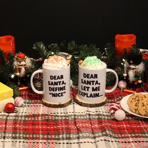 Dear Santa Ceramic Christmas Mug - Sublimated Ceramic Holiday Mug - Dishwasher safe Ceramic Mug - 12oz 340ml Mug