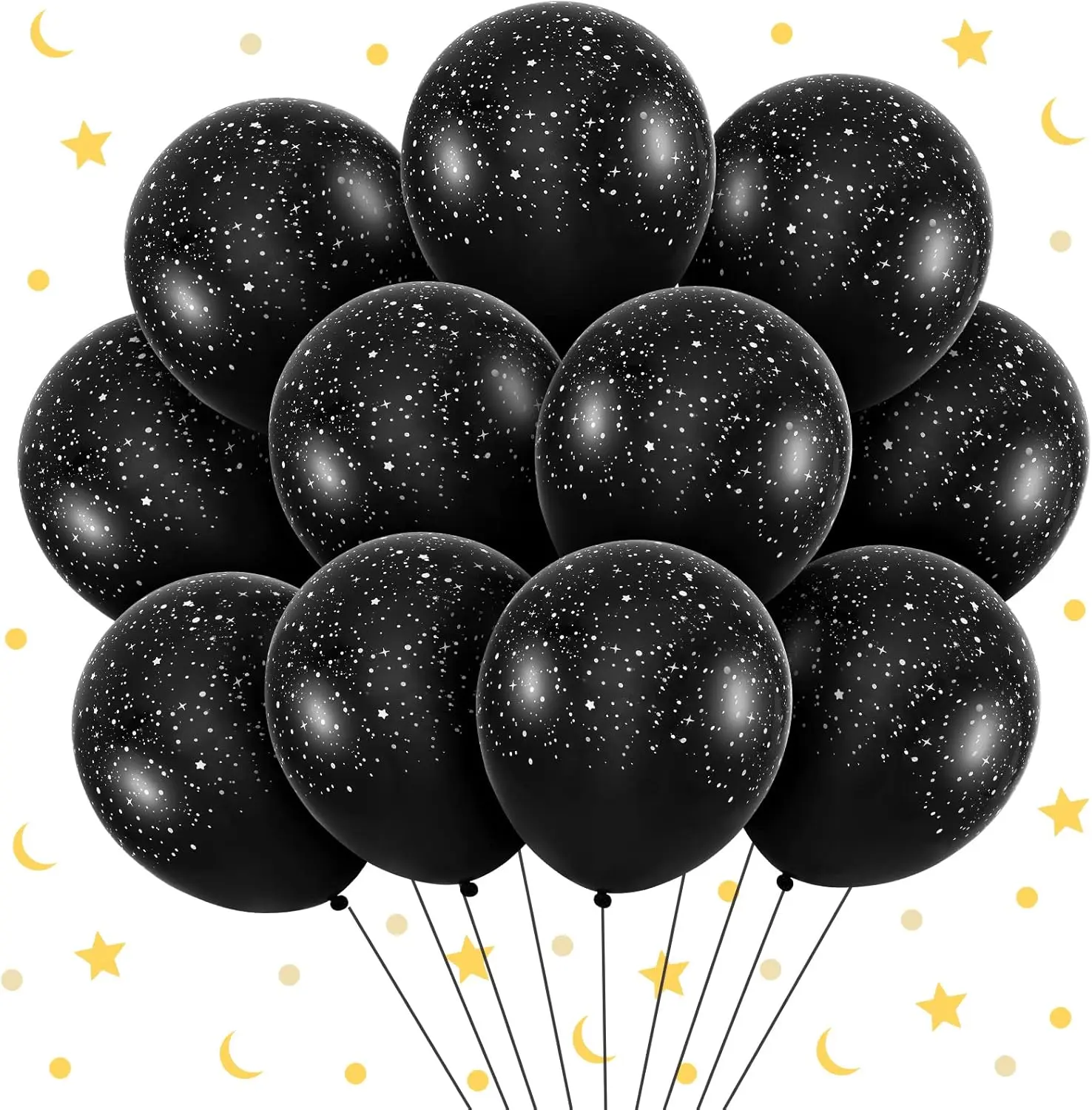 60 Pcs 12 Inch Galaxy Birthday Party Balloons Space Theme Party Balloons Black Latex Outer Space Planet Balloons Birthday Party Decorations