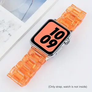 Transparent Resin Watch Strap for iWatch Ultra/Series 9/8/7/6/5/4/3/2/SE, 38/40/41MM, 42/44/45/49MM, Smartwatch Strap