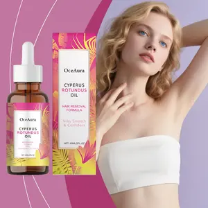 1/2/3PCS OceAura Natural Body Care Hair Removal Oil & Inhibitor Cyperus Rotundus Oil to Slow Body Hair Growth for Women & Men, Soothes Skin, Gentle, Smooth, 60ml/180ml, All Skin Types