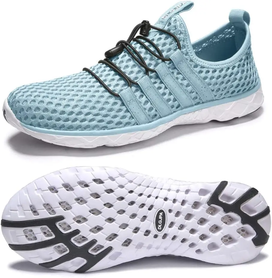DLGJPA Women's Breathable Polyester Mesh Upper Water Shoes - Lightweight, Quick-Drying, Adjustable Lace, Anti-Slip Grip, EVA Sole Athletic Walking Shoes for Water Sports DLGJPA Women's Breathable Polyester Mesh Upper Water Shoes - Lightweight, Quick-Drying, Adjustable Lace, Anti-Slip Grip, EVA Sole Athletic Walking Shoes for Water Sports