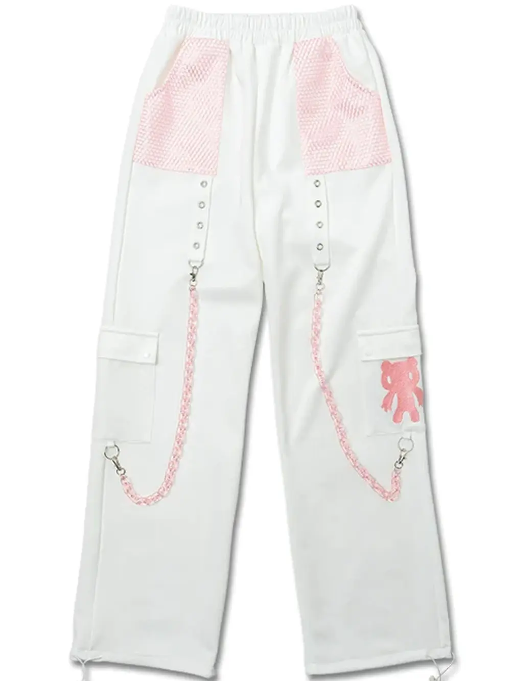Gloomy Bear White Pink Pastel Tokyo Fashion Kawaii full length pants