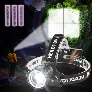 XHP70 LED Headlamp, 2200LM High Power Headlight, 7800mAH Rechargeable Headlight with Warning Light, Suitable for Long Term Lighting Scenes, Search and Rescue, Beach Combing, Work, Fishing, Camping
