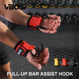 Heavy-Duty Weightlifting Hook Straps with Neoprene Padding, Steel Hooks for Deadlifts, Pull-Ups, Strength Training for Men and Women, Training Attachments