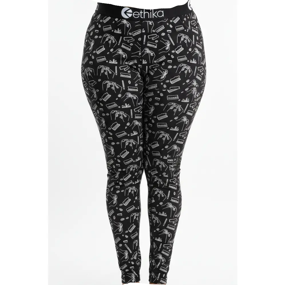 Women's Printed Leggings – Black Graphic Multi