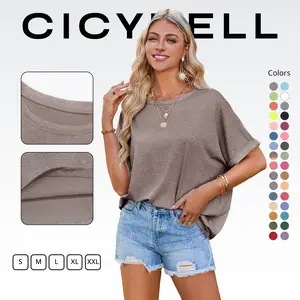 Cicy Bell Women's Oversized Short Sleeve T-Shirt - Summer Casual, Loose Streetwear Tops with Minimalist, Basic, Simple Design