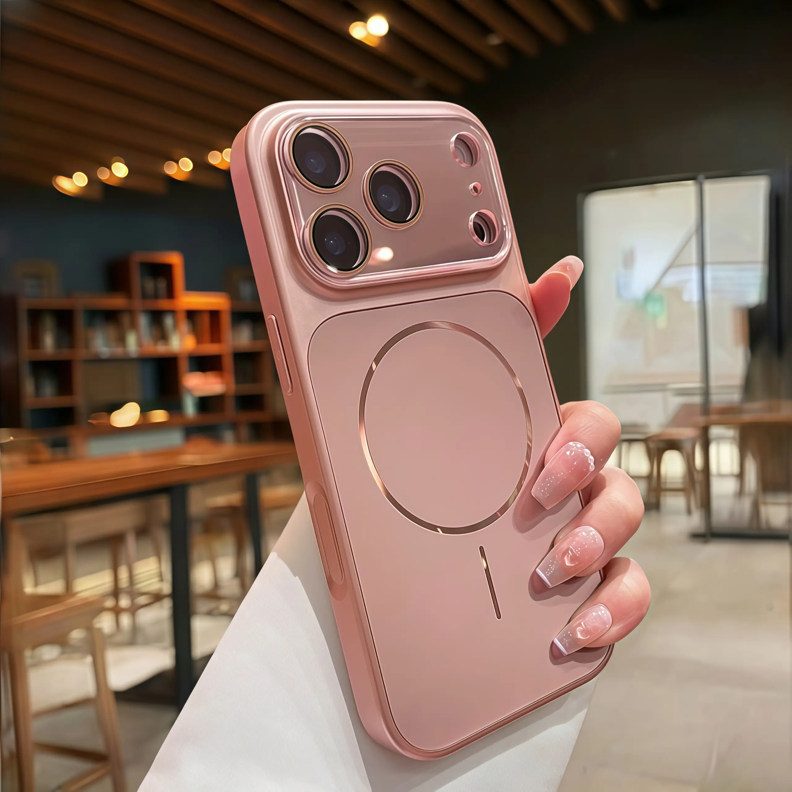 Phone case Magnetic Shockproof Matte Case Built-in lens protector Anti-Fingerprint Phone Case For iPhone 17 Pro Max cases 16 15 14 13 12 11Pro Max Wireless Cover