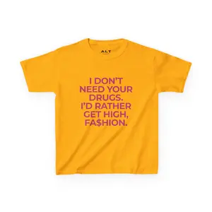 Get High On Fashion Bold Classic Tee - Edgy Streetwear T-Shirt - Gen Z Shirt - Trendy Y2k Top - Unisex Quote Alternative Statement Shirt