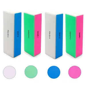 4 Way Nail Buffer Block (4 Pcs), Nail Shine Buffers Blocks Files for Natural and Acrylic Nails Smoother Buffing Block Polisher Fingernail File Buffer 180/400/800/4000 Grit for Buffing Shinning