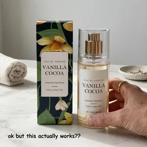 100ml Hair & Body Fragrance Spray - Vanilla Cocoa Scent for Instant Freshness - Lightweight Formula for Daily Hair Aroma floral elegant scentual fruit   sweet fruity Eau de Parfum natural long-lasting fragrance gourmand fragrance e daily portable