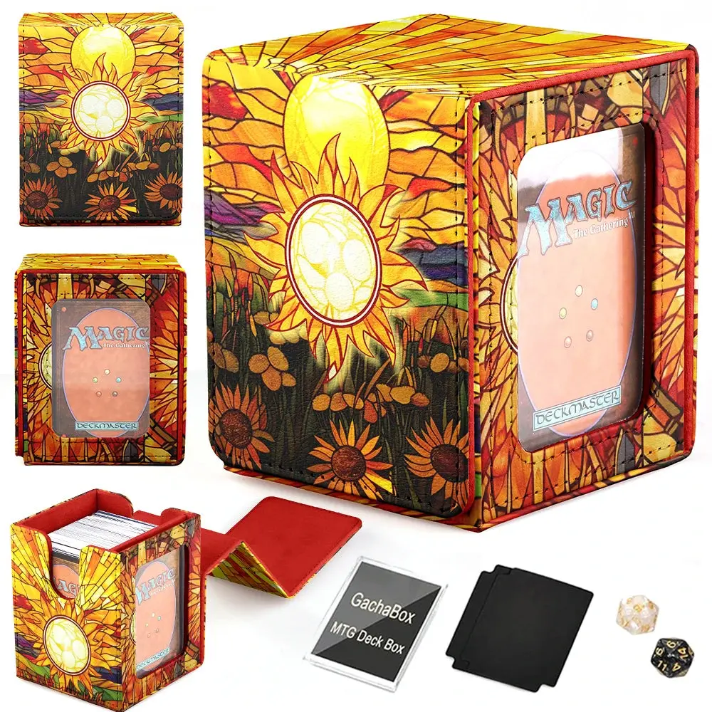 Cards Deck Box Fit For MTG Deck Box With 2 Card Dividers,2 Dice,Magic Commander Vertical Style Leather Trading Cards Storage Box - TikTok Shop Cards Deck Box Fit For MTG Deck Box With 2 Card Dividers,2 Dice,Magic Commander Vertical Style Leather Trading Cards Storage Box - TikTok Shop