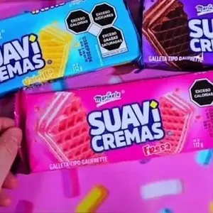 Suavi Cremas de Marinela 3 pack. Vainilla, Chocolate, or Fresa. Cont. Net 100 grams