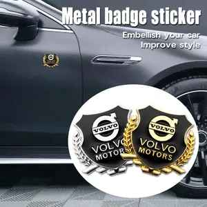 2pcs 3D Metal Wheat Ears Car Body Decoration Sticker Badge Emblem Automobile Decals, Vehicle Exterior Decoration, Fits Volvo Xc90 V90 V60 Xc60 V40 V50 Ec40 Ex40 S80 S60 S90 C40 Xc40 V70xc70 C30 Awd