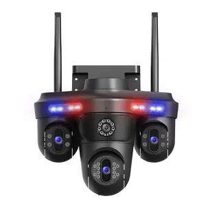 4mp HD Triple Lens Camera, Full Color Night Vision, Waterproof Dustproof, Outdoor Surveillance, Ideal for Outdoor Monitoring