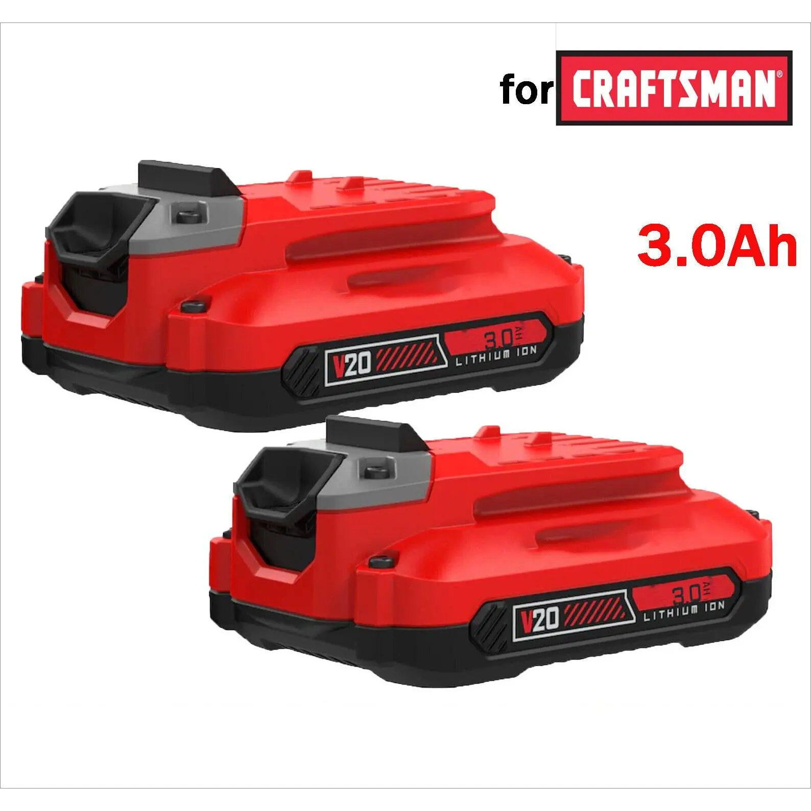 New 2Pack For Craftsman V20 20 Volt MAX 3.0Ah Li-ion Battery CMCB204 CMCB202 CMCB201