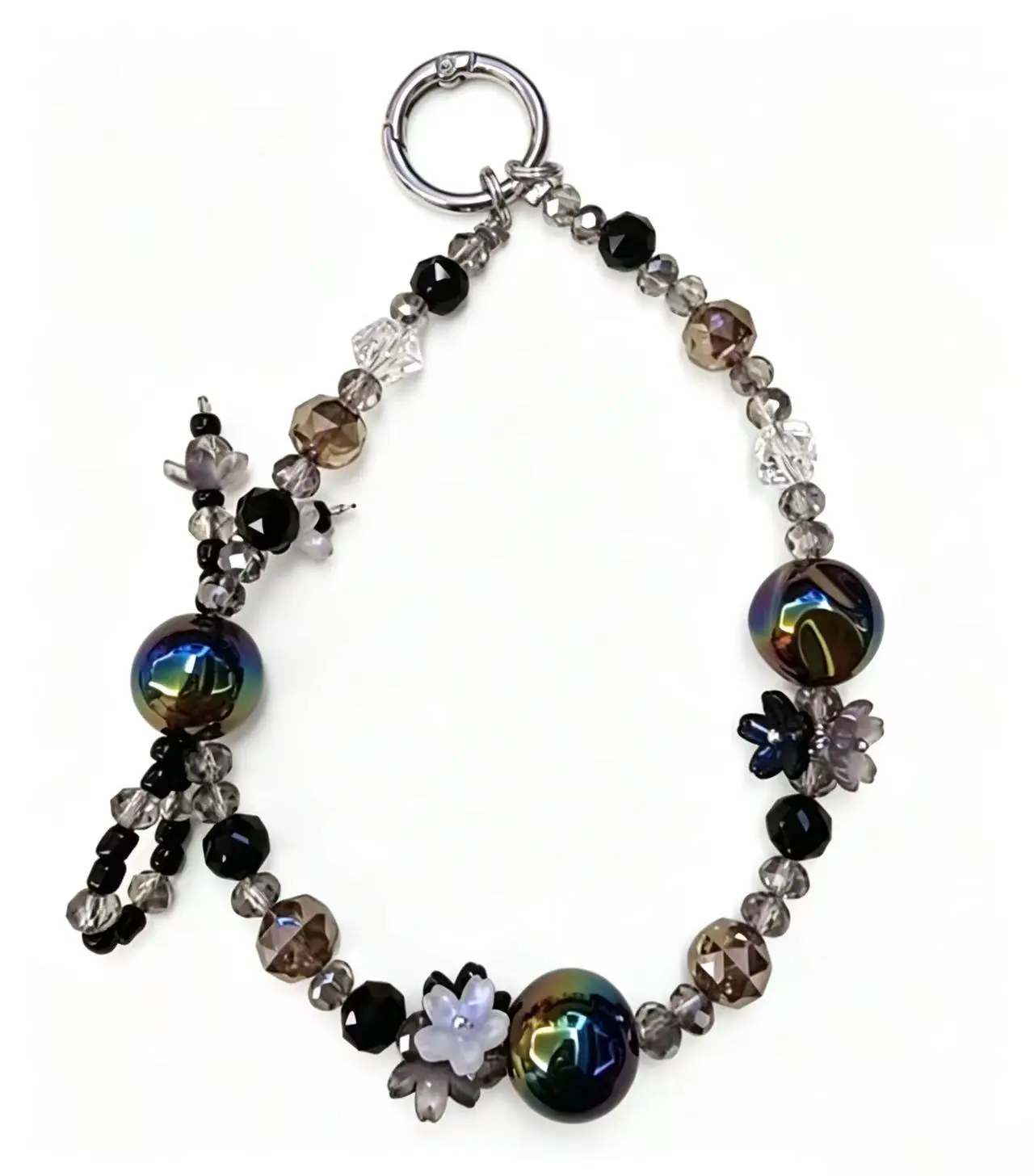Fashion Jew Lucky Rainbow Puppy Phone Chain Anti Lost Keychain Exquisite Bag Charm Hand Made Beaded Accessory