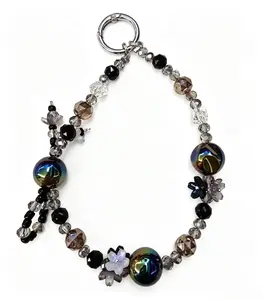 Fashion Jew Lucky Rainbow Puppy Phone Chain Anti Lost Keychain Exquisite Bag Charm Hand Made Beaded Accessory