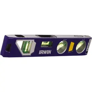 IRWIN Magnetic 9" Long 4 Vial Torpedo Level Aluminum/Die Cast, Blue, 1 22.5°, 1 45°, 1 Level & 1 Plumb Vials 1794153