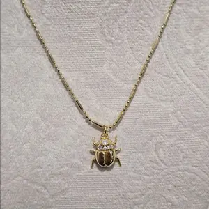 high quality gold plated beetle necklace