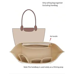 Spring & Summer Felt Bag Organizer for Foldable Tote Bag, Multi-pockets Bag Insert for Handbag, Versatile Storage Pouch, Zipper Organizer, Bag Accessories for Women, Organizer insert Compatible, Tote Shaper with 8 Compartments