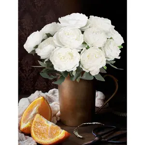 14 Heads Vintage Peonies Artificial Flowers Bouquets Big Purple Fake Silk Peonies 16.9inch Faux Peonies With Stem For Wedding Centerpieces For Table Home Decor Bride Bouquet Floral Arrangement,Gift For Mom Outdoor Decor  Fruit  Milk White Plants Ornaments