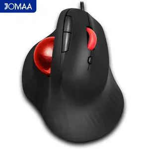 JOMAA Ergonomic USB-A Plug and Play Wired Trackball Mouse with Vertical Design&1600DPI Adjustable,6 Silent Buttons Wired Optical Mouse for Windows 7/8/10/11-Black
