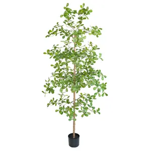 Faux Olive Tree 8ft，Olive Trees Artificial Indoor with Natural Wood Trunk and Realistic Leaves and Fruits. 8 FeetFake Olive Tree for Home House Office Décor. Indoor Artificial Olive Tree Silk Olive Tree Decorative Plant