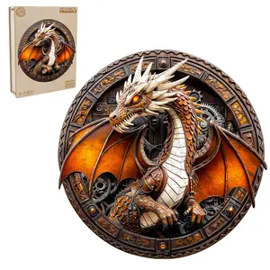 Mechanical Dragon-2 Wooden Jigsaw Puzzle for Adults and Kids Unique Shape Animal Wood Puzzles Challenging Puzzle, Family Game Creative Gifts，Laser-Cut Durable HDF Wood Puzzle
