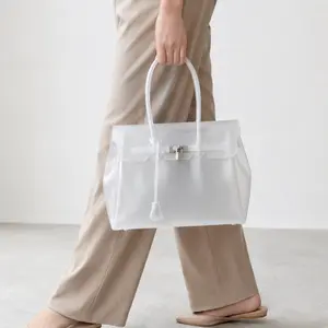 Transparent Jelly Women's Bag, Lightweight Handbag, Fashionable Purse Handbag, Large Capacity Beach Bag, Concert Bag, Airport Friendly, Stylish and Practical, Casual Trendy Bag